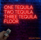 1 Tequila 2 Tequila 3 Tequila Floor Neon Sign - Custom LED Tequila Bar Decor Fun Neon Light for Home Bar or Restaurant