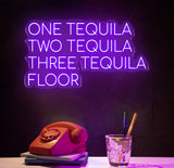 1 Tequila 2 Tequila 3 Tequila Floor Neon Sign - Custom LED Tequila Bar Decor Fun Neon Light for Home Bar or Restaurant