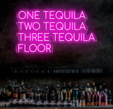 1 Tequila 2 Tequila 3 Tequila Floor Neon Sign - Custom LED Tequila Bar Decor Fun Neon Light for Home Bar or Restaurant