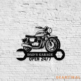 24/7 The Garage Monogram Metal Sign Personalized Family Name Led Metal Sign Outdoor Door Decor Address Wall Art
