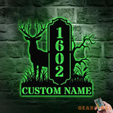 Address Life Tree Metal Sign Personalized Family Name Metal Sign Family LED Wall Decor Personalized Wall Art
