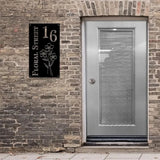 Address Metal Flower House Address Sign Vertical Address Number Sign Minimal Address Sign Home Number Housewarming Gift