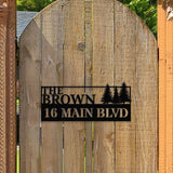 Address Number The Family Name Wall Sign - Last Name Initial Hanging - Personalize Metal Sign - Address Number Sign