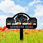 Address Unique Metal Sign Metal Stake Personalized Name Yard Sign Outdoor Door Garden Decor Metal Sign Address Number