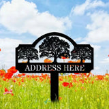 Address Unique Metal Sign Metal Stake Personalized Name Yard Sign Outdoor Door Garden Decor Metal Sign Address Number