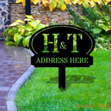 Address Unique Metal Sign Metal Stake Personalized Name Yard Sign Outdoor Door Garden Decor Metal Sign Address Number