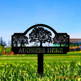 Address Unique Metal Sign Metal Stake Personalized Name Yard Sign Outdoor Door Garden Decor Metal Sign Address Number