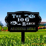 Address Unique Metal Sign Metal Stake Personalized Name Yard Sign Outdoor Door Garden Decor Metal Sign Address Number