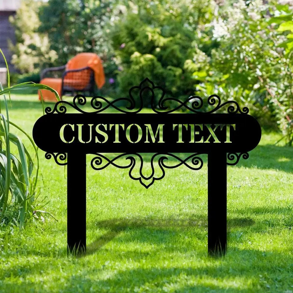 Address Unique Metal Sign Metal Stake Personalized Name Yard Sign Outdoor Door Garden Decor Metal Sign Address Number