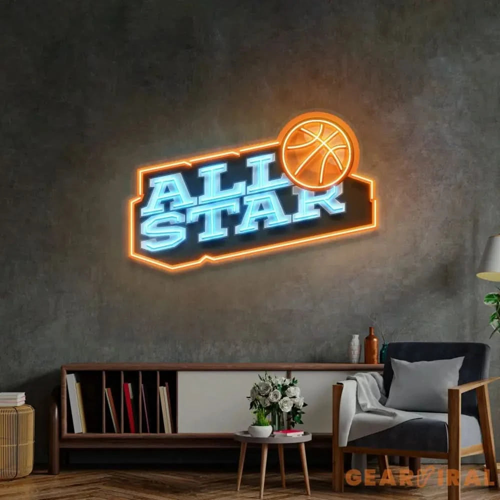 All Star League LED Neon Sign Light Pop Art
