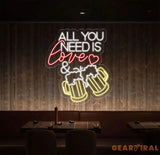 All You Need Is Love & Beer Neon Bar Sign LED Light Sign for Home Bar Wall Decor Basement Sign Man Cave Sign Unique