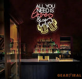 All You Need Is Love & Beer Neon Bar Sign LED Light Sign for Home Bar Wall Decor Basement Sign Man Cave Sign Unique