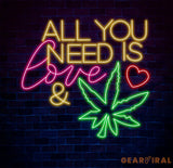 All You Need Is Love & Canabiss Neon Sign Weed Wall Art Marijuana Sign Decoration Custom Cannabis Sign Smoke Shop Led