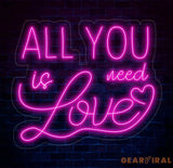 All You Need Is Love Neon Sign Custom Neon Sign Wedding Wall Decor Valentine’s Day Decor Couple Valentine’s Gift
