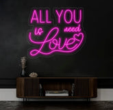 All You Need Is Love Neon Sign Custom Neon Sign Wedding Wall Decor Valentine’s Day Decor Couple Valentine’s Gift