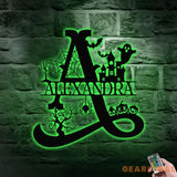 Alphabet Metal Sign Halloween Spider Decorative Name Sign Personalized Split Letter Last Name Halloween Sign Outdoor