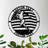 American Football Game Custom Name Metal Sign with LED Lights Personalized Family Name Metal Sign Personalized Wall Art