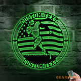 American Football Game Custom Name Metal Sign with LED Lights Personalized Family Name Metal Sign Personalized Wall Art