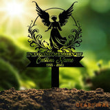 Angel Memorial Plaque with Stake Custom Angel Memorial Stake Angel Grave Marker Angel Metal Grave Stake In Loving