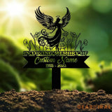 Angel Memorial Plaque with Stake Custom Angel Memorial Stake Angel Grave Marker Angel Metal Grave Stake In Loving