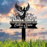 Angel Memorial Plaque with Stake Custom Angel Memorial Stake Angel Grave Marker Angel Metal Grave Stake In Loving