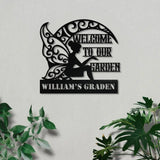 Angle Custom Name Garden Decor Custom Garden Name Metal Hanging Sign Personalized Metal Gardening Nature Lover Gift For