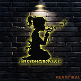 Angle Monograms Name Metal Sign Personalized Princess Room Name Led Sign Outdoor Door Decor Address Wall Art Gift for