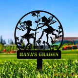 Angle Security Custom Metal Sign - Garden Metal Stake Decor - Custom Angle Metal Yard Sign - Personalize Garden Metal