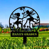 Angle Security Custom Metal Sign - Garden Metal Stake Decor - Custom Angle Metal Yard Sign - Personalize Garden Metal