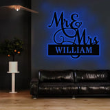 Anniversary Custom Name Metal Sign Name Sign Personalized Split Letter Last Name Couple Sign Couple Outdoor Door