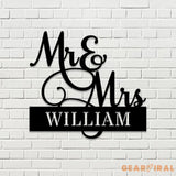 Anniversary Custom Name Metal Sign Name Sign Personalized Split Letter Last Name Couple Sign Couple Outdoor Door