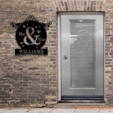 Anniversary Metal Sign Decorative Name Sign Personalized Split Letter Last Name Personalize Sign Outdoor Door Hanger