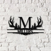 Antler Monogram Letter Sign Metal Wall Art LED Light Home Decor Hunter Gift Vs2 - Gearviral