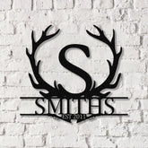 Antler Monogram Letter Sign Metal Wall Art LED Light Home Decor Hunter Gift Vs3 - Gearviral