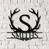 Antler Monogram Letter Sign Metal Wall Art LED Light Home Decor Hunter Gift Vs3 - Gearviral