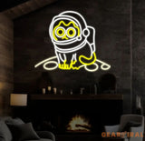 Astronaut Cat Sitting on The Moon Neon Sign Led Neon Lights for Wall Decor Light Up Signs for Bedroom Party Decorations