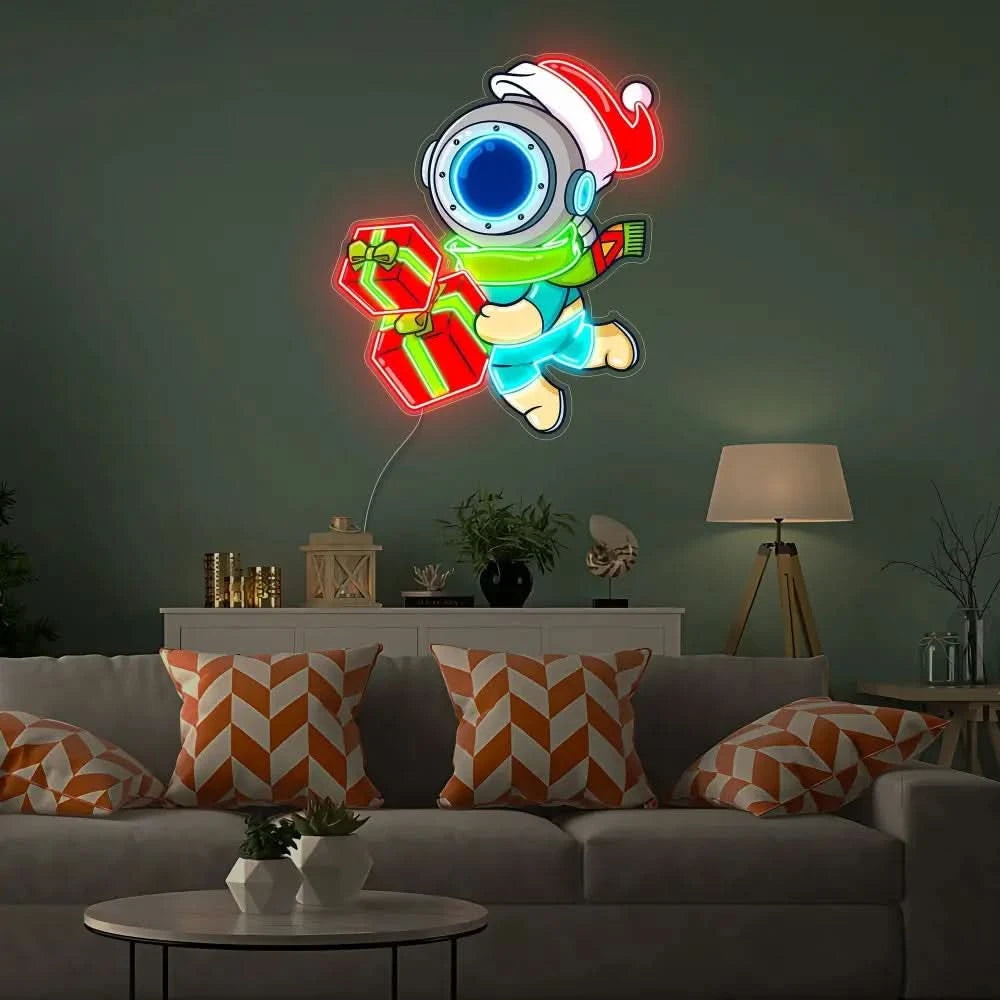Astronaut Christmas 5 Led Neon Acrylic Artwork