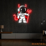 Astronaut Devil Led Neon Acrylic Artwork