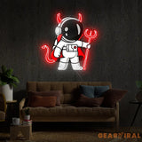 Astronaut Devil Led Neon Acrylic Artwork