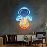 Astronaut Drinking Milktea LED Neon Sign Light Pop Art