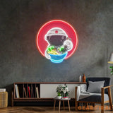 Astronaut Eating Ramen Led Neon Acrylic Artwork