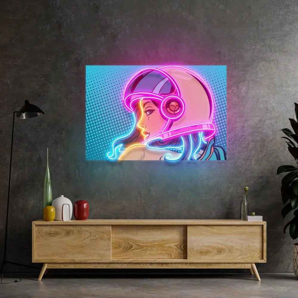 Astronaut Girl Led Neon Acrylic Artwork