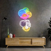 Astronaut Hugging Planet Led Neon Acrylic Artwork