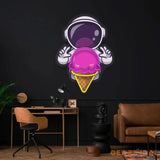 Astronaut Ice Cream Art work Led Neon Sign Light