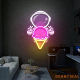 Astronaut Ice Cream Art work Led Neon Sign Light