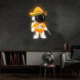 Astronaut Mexican Guns Led Neon Acrylic Artwork