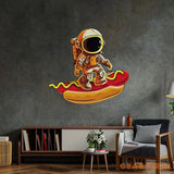 Astronaut on Hotdog Led Neon Acrylic Artwork