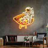 Astronaut on Pizza Mat Led Neon Acrylic Artwork