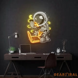 Astronaut Pizza Cartoon Artwork Led Neon Sign Light