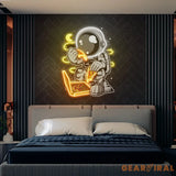 Astronaut Pizza Cartoon Artwork Led Neon Sign Light